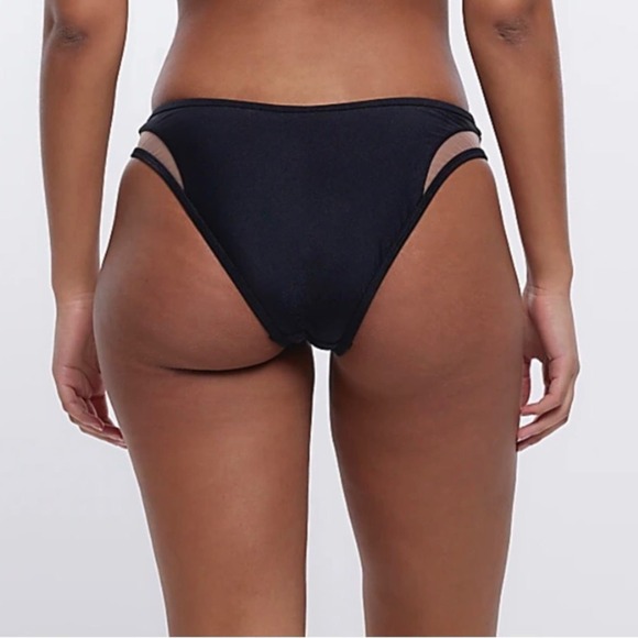 River Island Resort Swim Bottom Black Mesh Size 8 NEW NWT Bikini Beach Cruise - Picture 2 of 9